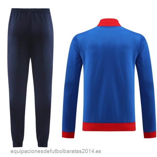 Nuevo Conjunto Completo Ropa Deportiva Con Cremallera Larga Lyon 23/24 Azul Rojo Baratas